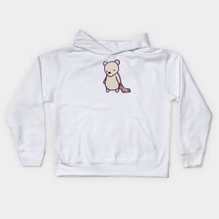 Sleepy Polar Bear with Teddy Kids Hoodie